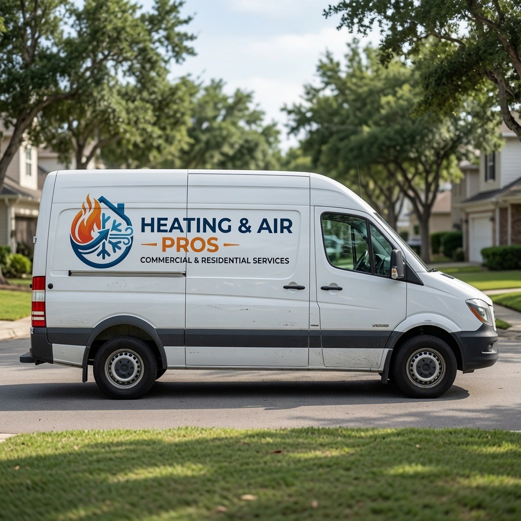 Local heating and air service van serving Boulder